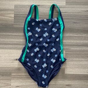 Aerie Navy Floral One Piece Swimsuit